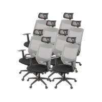 Комплект кресел АКЛАС Таун Tilt 8 шт Серый (Серый/Черный) Комплект кресел АКЛАС Таун Tilt 8 шт Серый (Серый/Черный)